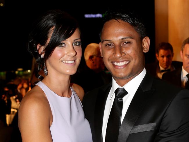 Ben Barba with partner Ainslie. Picture: Gregg Porteous