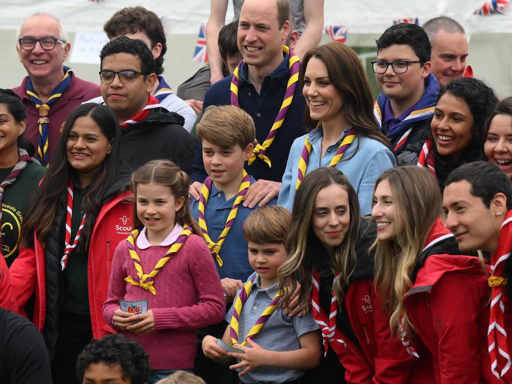 Catherine, Princess of Wales, Prince William, Prince of Wales, Prince George, Prince Louis and Princess Charlotte at the Big Help Out. Picture: WPA Pool/Getty Images