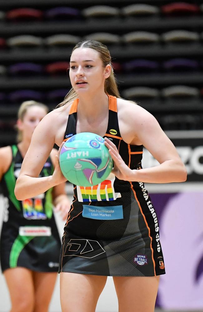 Tigers vs BARASTOC Darling Downs Panthers (green), Netball Sapphire Series, Nissan Arena. Picture: Patrick Woods.