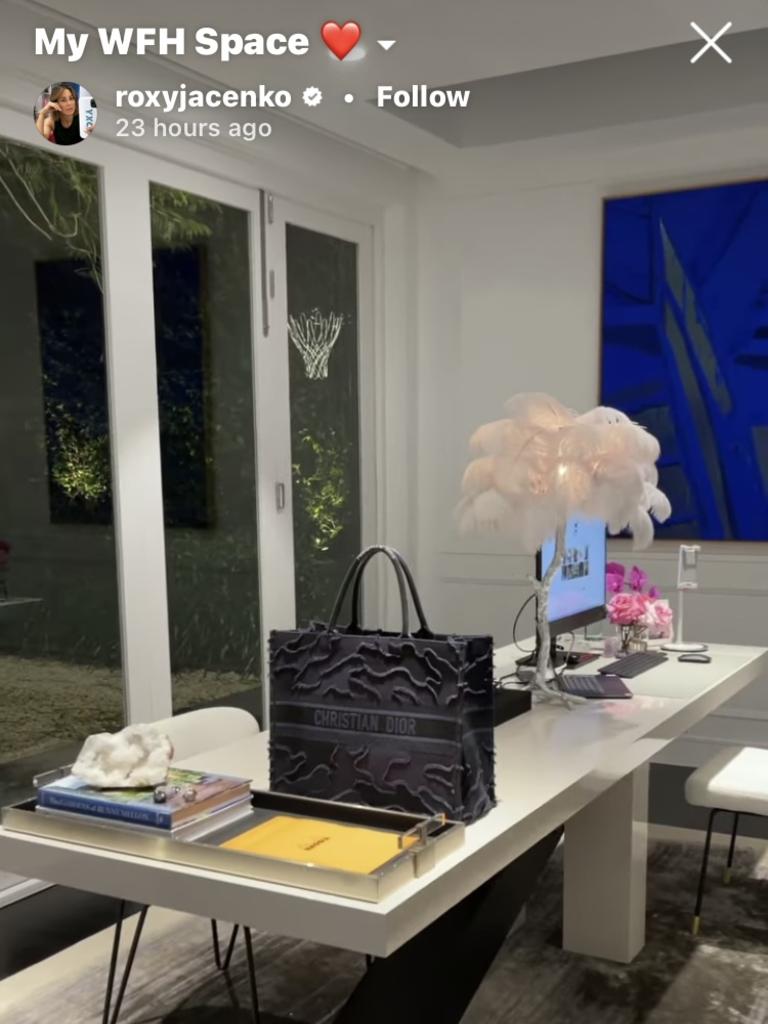 Roxy shared a video from inside her office.