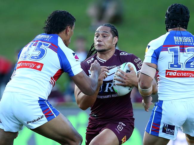 Taupau returns to tackle Souths in a must-win game for the Sea Eagles. Picture: Getty Images