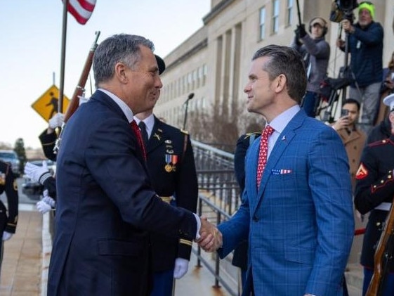 Defence Minister Richard Marles meets with US Defence Secretary Pete Hegseth in Washington D.C. on Saturday.