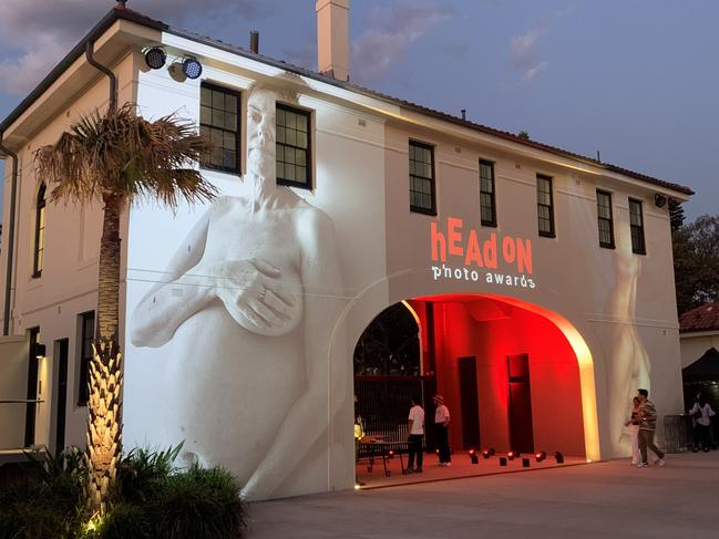 The portrait was featured on the Bondi Pavilion as part of the Head On international portrait prize. Picture: Kate Kennedy