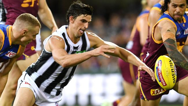 Scott Pendlebury injured his ankle in the win over Brisbane.