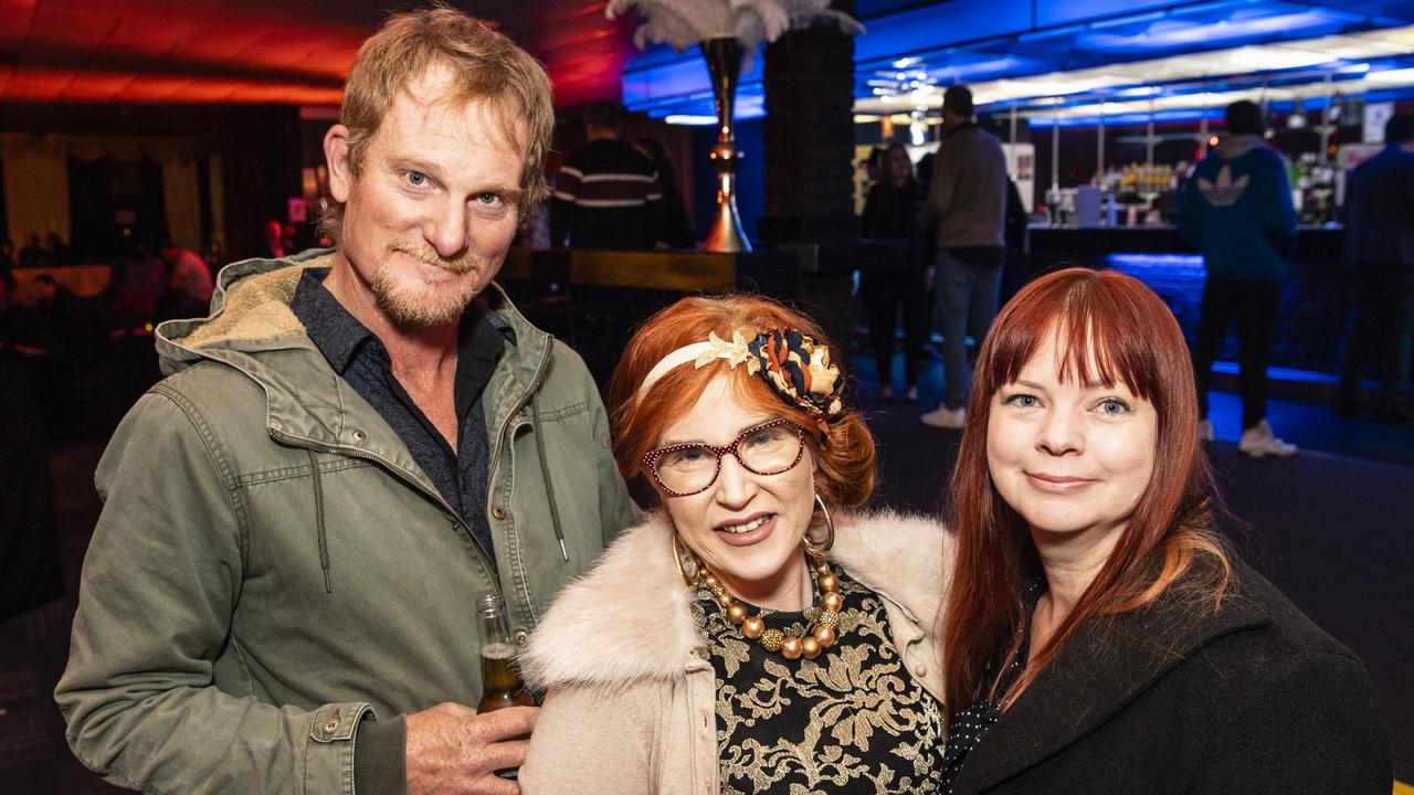 At Lok and Kee presents Sideshow Femmes are (from left) Brad Cook, Angie Cook and Melanie Bradshaw at The Powerhouse, Saturday, July 30, 2022. Picture: Kevin Farmer