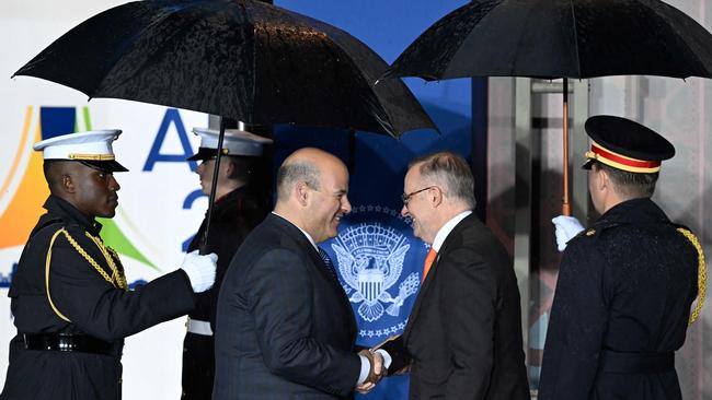 Anthony Albanese arrives at a reception for leaders attending the Asia-Pacific Economic Cooperation meeting.