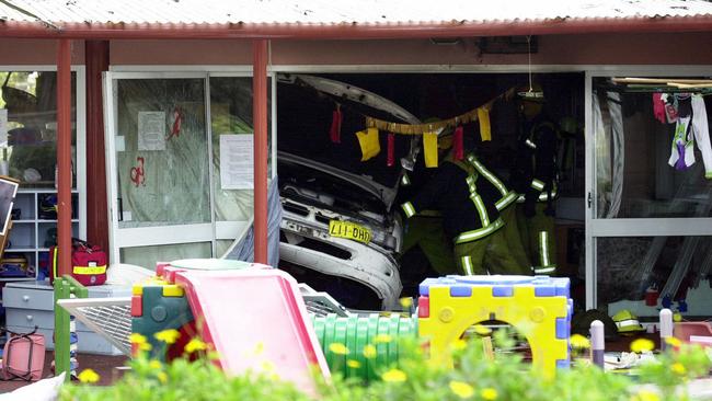 The scene after the Roundhouse childcare centre crash. Picture: John Grainger.