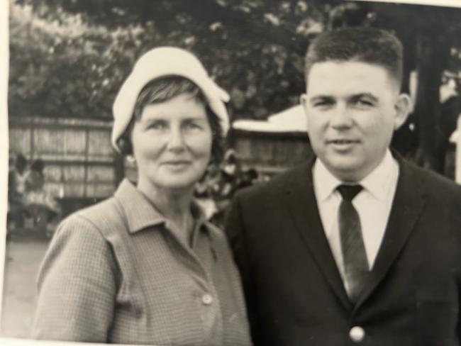 Gale (23) with his mother Alice Duffield getting their photo taken at the Townsville Show.