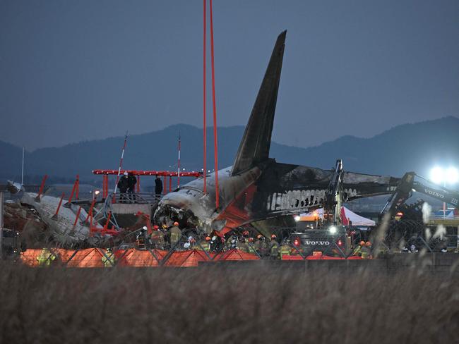 The Jeju Air Boeing 737-800 series aircraft crashed and burst into flames at Muan International Airport. Picture: AFP