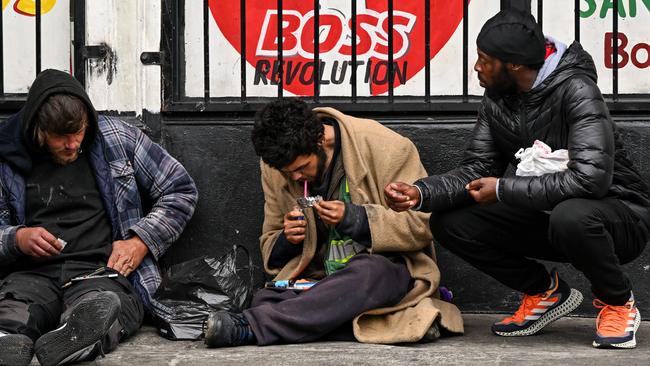 Homeless people in San Francisco, California. Picture: Getty Images.