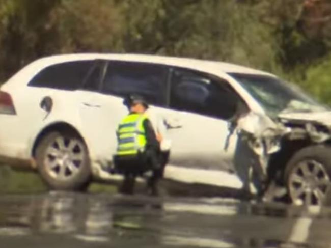 A father who was driving his two young children to school has been killed in a horrific head-on crash at Craigmore., , The man behind the wheel of the other car has been arrested and charged with causing death by dangerous driving.  Picture: 7NEWS