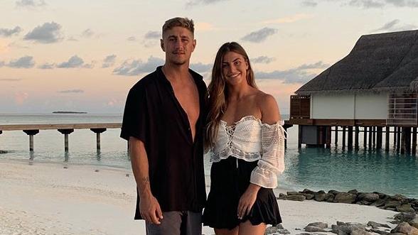 Jess Sergis and Zac Lomax on pre-season holidays. Picture: Instagram