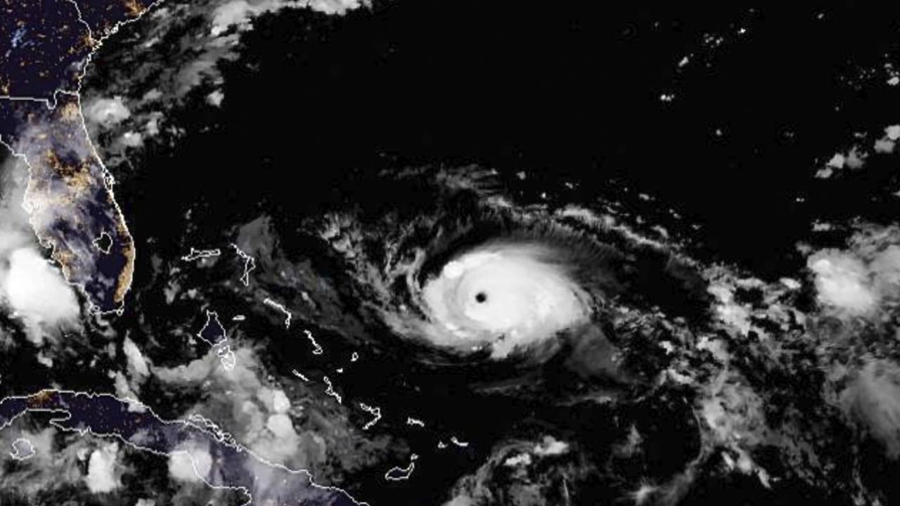 A satellite view of Hurricane Dorian as it approaches Florida. Picture: NOAA via AP