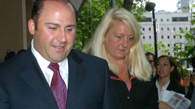 Tony Mokbel with Nicola Gobbo outside court. File picture