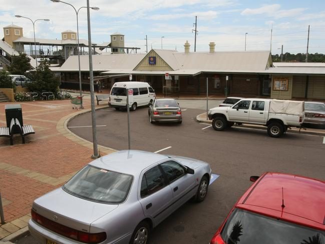 The taxi was waiting in a rank at Wyong railway station.