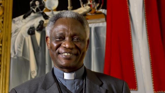 ADD FEB. 12 - Ghanian Cardinal Peter Kodwo Appiah Turkson poses for a photograph following an interview with the Associated Press, in Rome, Tuesday, Feb. 12, 2013. One of Africa's brightest hopes to be the next pope, Ghanian Cardinal Turkson, says the time is right for a pontiff from the developing world. (AP Photo/Domenico Stinellis)