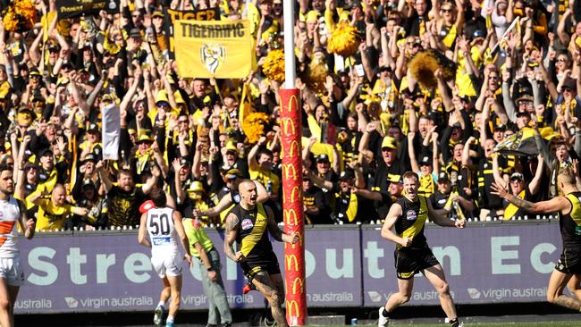 Crowds fill the MCG at the Grand Final between the GWS Giants and Richmond Tigers on September 28, 2019. Picture: Phil Hillyard