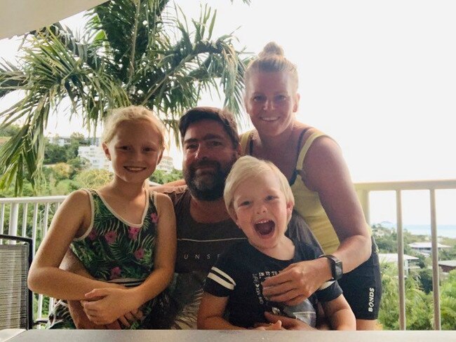 Skye, Sam, Ollie and Liv Compton thanked the Whitsunday community for rallying behind them when they lost everything in a house fire on Monday. Picture: Supplied.