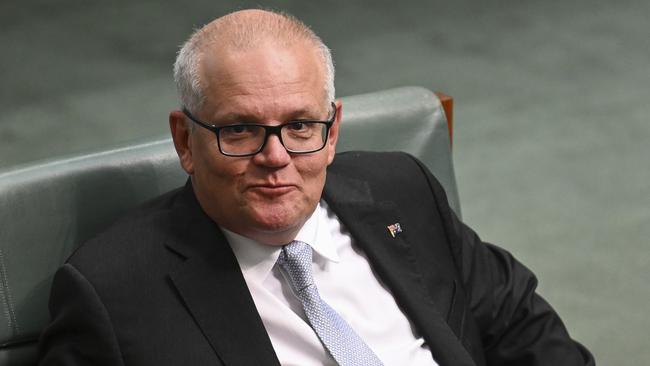 Scott Morrison in question time on Monday. Picture: NCA NewsWire / Martin Ollman