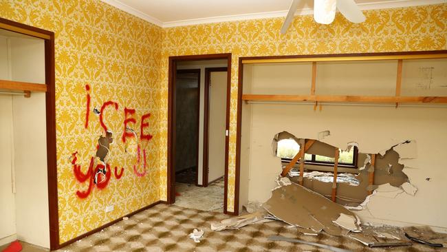 Vandals have destroyed at least three homes on the west side of Batten Road. Picture: Alison Wynd