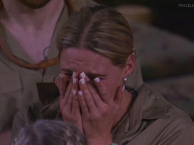 Shayna Jack reacts to learning she's received an OAM. Photo: I'm A Celebrity ... Get Me Out Of Here!