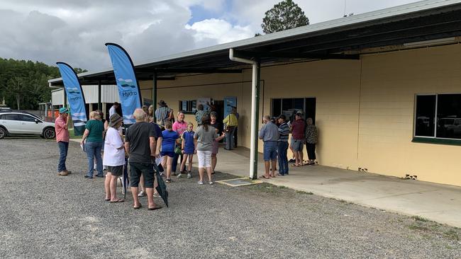 Pioneer Valley residents gather at the Finch Hatton Showgrounds Hall for the October 6 meet-and-greet with Queensland Hydro. Picture: Duncan Evans