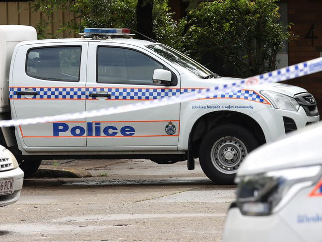 Police investigating the death of a man following an incident at Augustus Street, Kingston. Picture: Liam Kidston