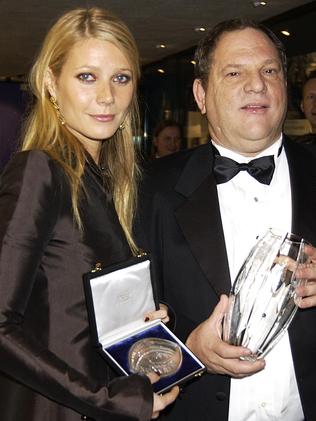 Gwyneth Paltrow and Harvey Weinstein in 2002. Picture: Getty