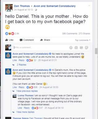 Mum accidentally messages police on facebook