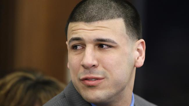 The former New England Patriots’ player Aaron Hernandez after his double-murder acquittal.