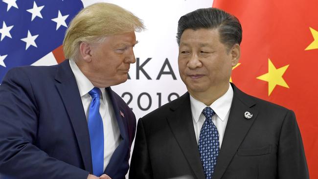 Hostility between US President Donald Trump and Chinese President Xi Jinping in relation to trade tensions does not seem to be easing. Picture: AP