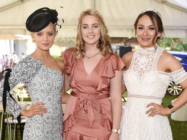 Townsville Jaguar Land Rover Ladies Race Day 2018. Socials. Jessica Navin, Tegan Dunstan and Emma Bonner