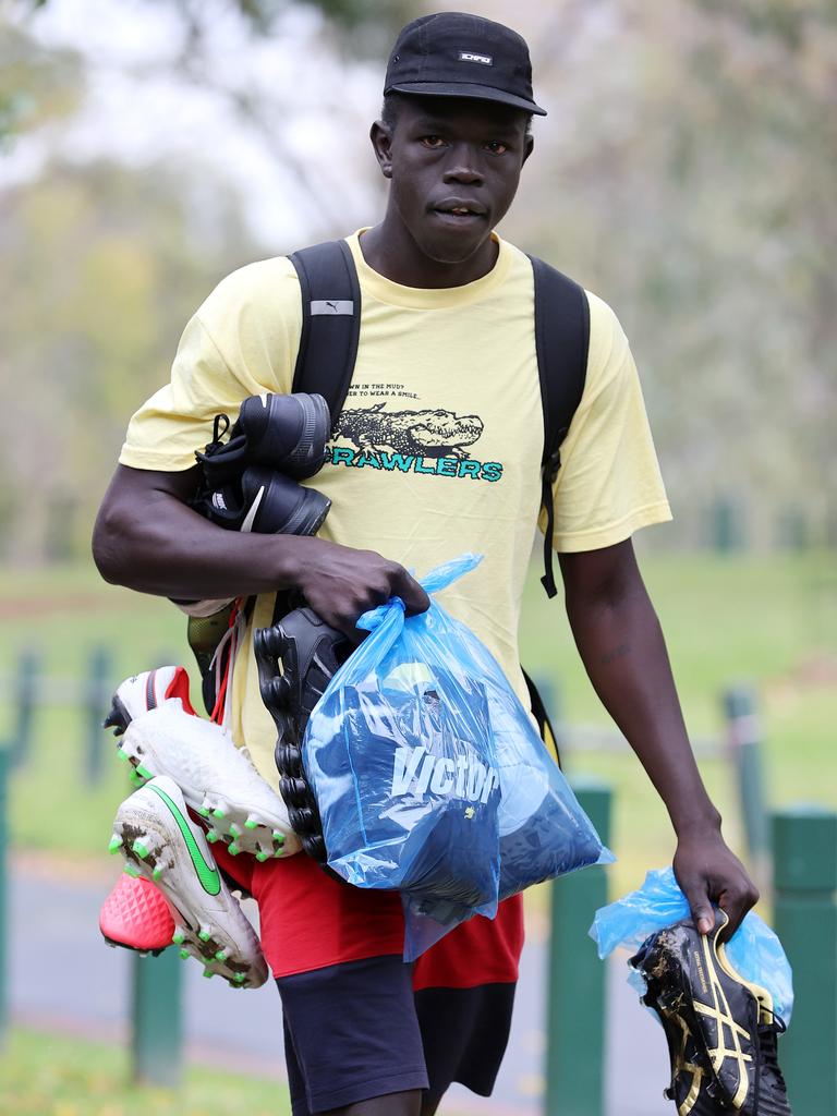 Tiger Bigoa Nyuon packs his bags.