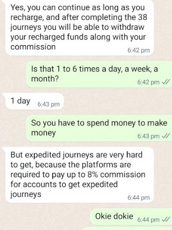 It was the ‘expedited journeys’ that he said would help her earn larger commissions. Picture: Supplied