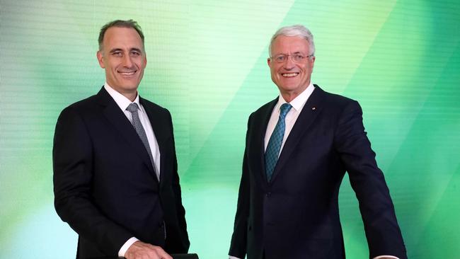 Wesfarmers CEO Rob Scott, left, and chairman Michael Chaney. Picture: Colin Murty