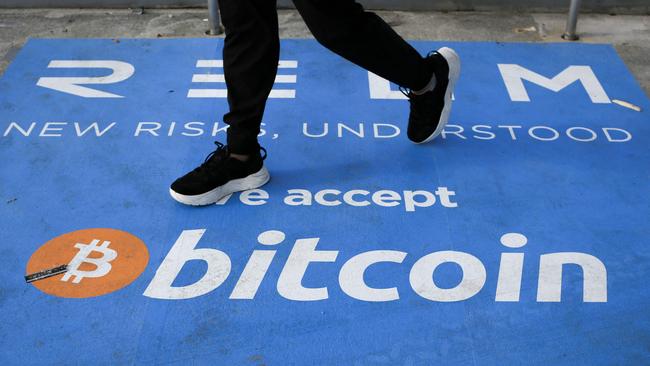 Bitcoin’s march forward has slowed somewhat in the face of inflation. Picture: AFP