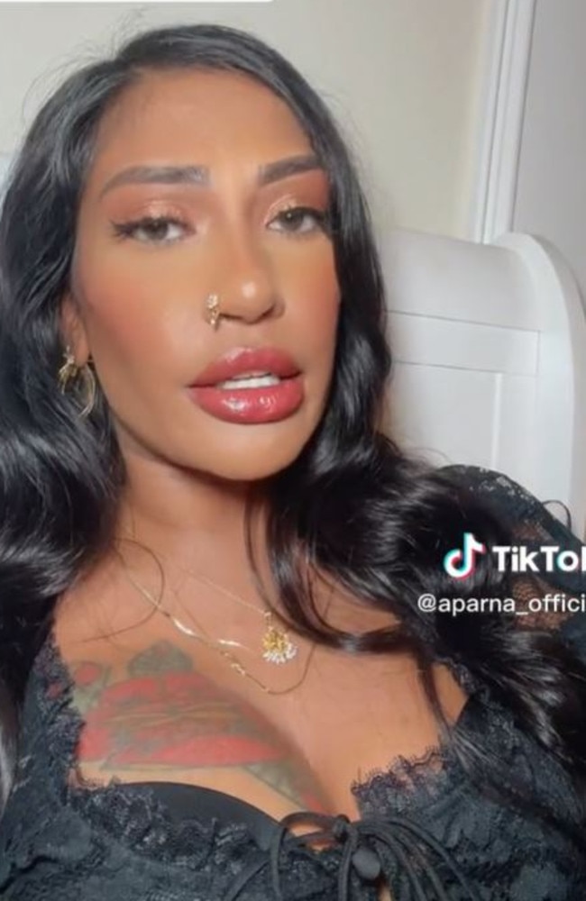 Aparna Singh, a US-based model and business owner, has copped major backlash over a TikTok slamming a holy city in India. Picture: TikTok/aparnaofficial