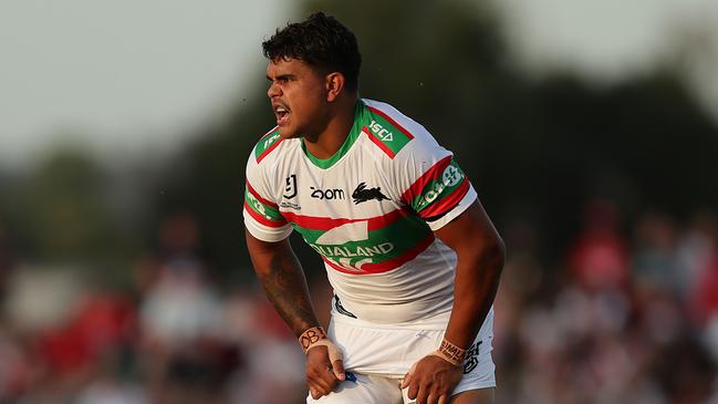 Latrell Mitchell at fullback fits South Sydney’s gameplan perfectly. Picture: Mark Metcalfe/Getty