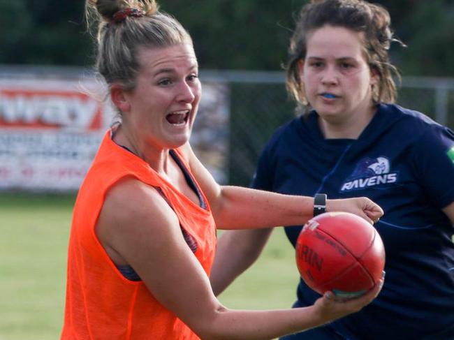 Maddie Edwards at Coburg's women's training.