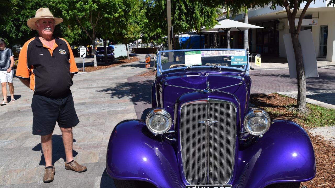 Dale Belleville with his car in the Rockynats Show and Shine in the CBD on Sunday, April 17.