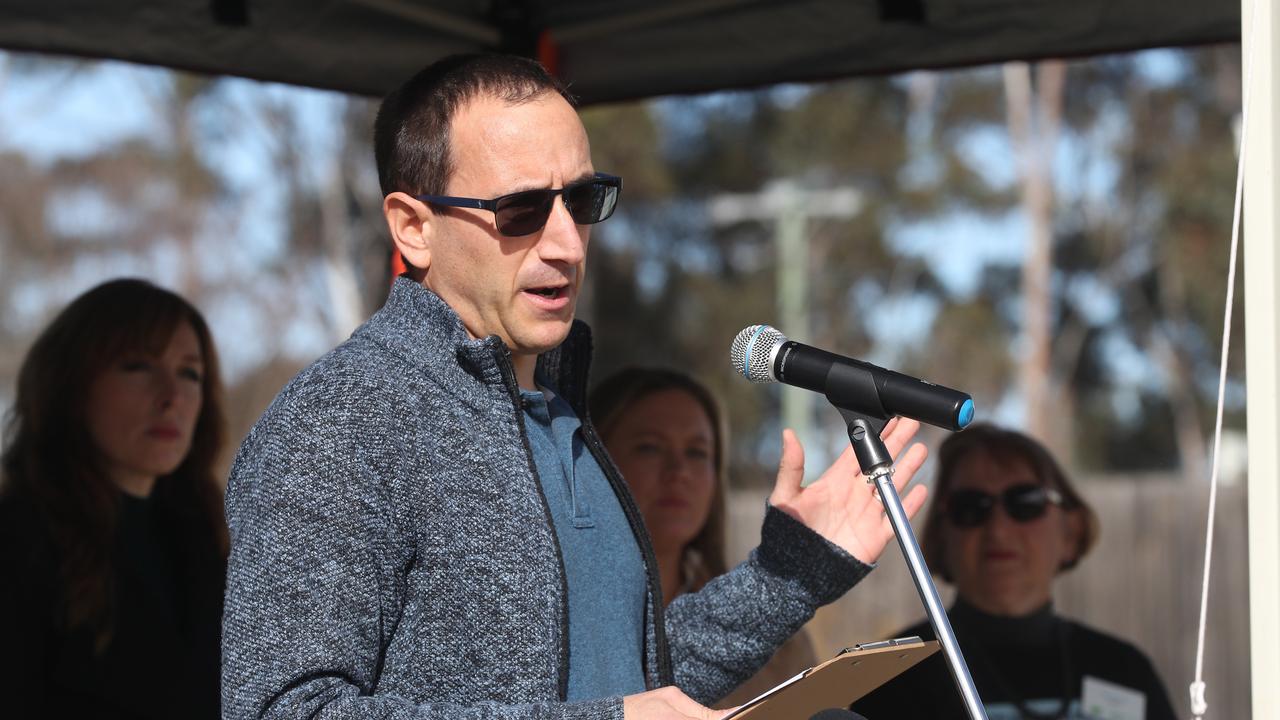 Richard Bisinella at an anti-incinerator rally in Lara earlier in the year. Photo: Alan Barber