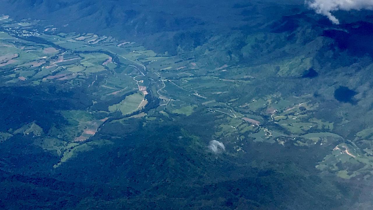 Both lanes are blocked at the base of the Eungella range in the Pioneer Valley. Picture: Rae Wilson