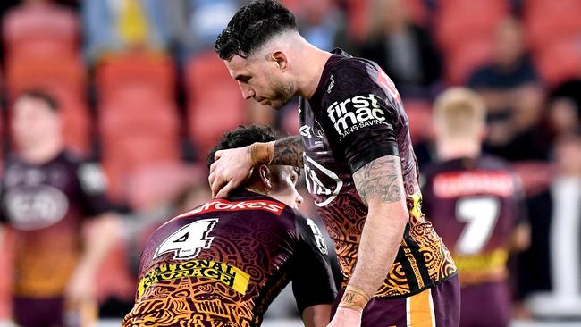 Darius Boyd consoles Herbie Farnworth.