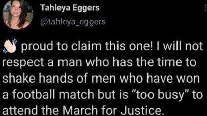 Miss Eggers’ follow up post after the image went viral.