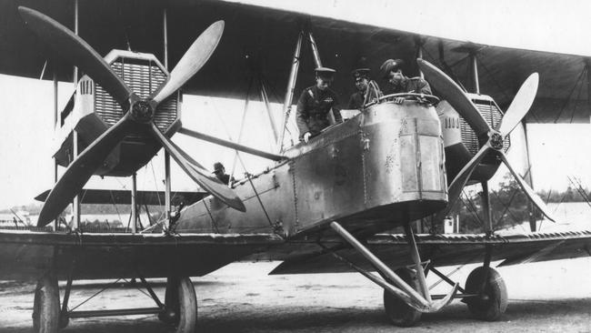 A Vickers Vimy bomber.