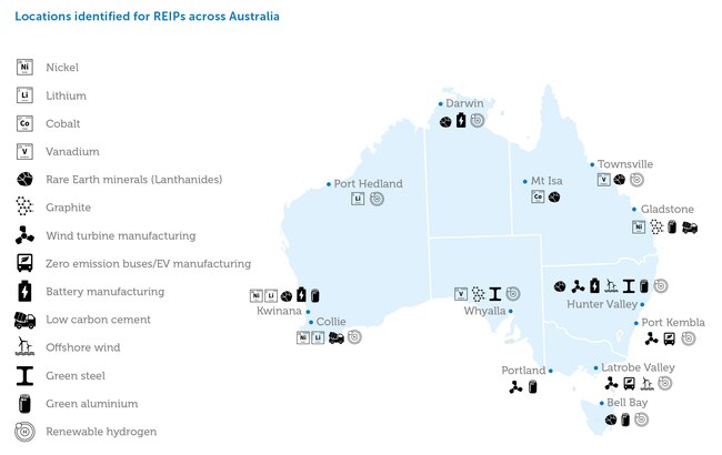 Thirteen places have been earmarked as potential renewable energy hubs. Picture: Supplied