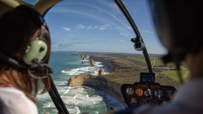 Viewing the Great Ocean Road from the air.