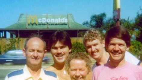 Don Blackmore and his family outside the McDonald’s in the 1980s. Picture: Don Blackmore.