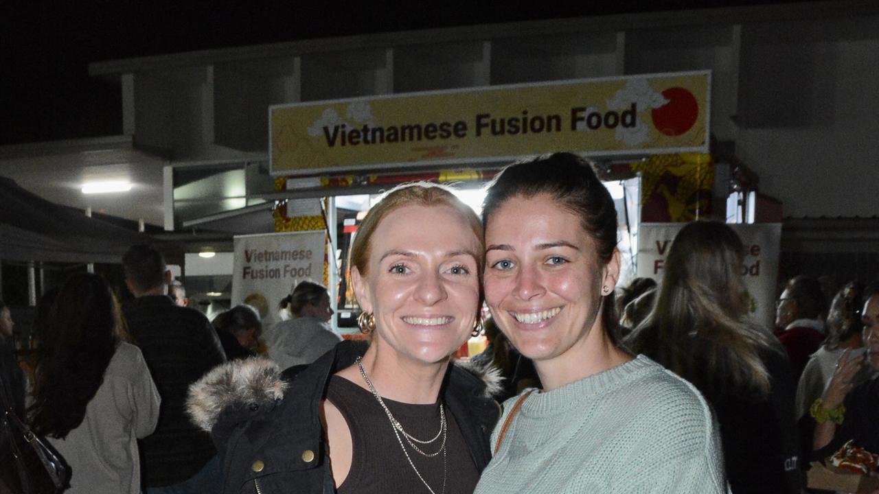 Rachael Carey and Tamika Burow at Night Bite markets at Palm Beach-Currumbin SHS, Palm Beach. Pic: Regina King