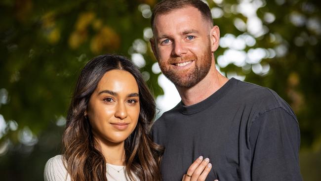 Sam and Natalie Docherty say the Brownlow will be a chance to celebrate the season. Picture: Mark Stewart